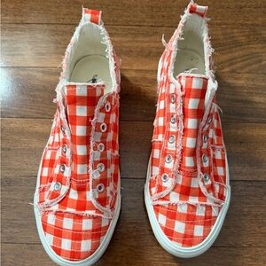 EUC Corkys Orange Gingham Print Babalu